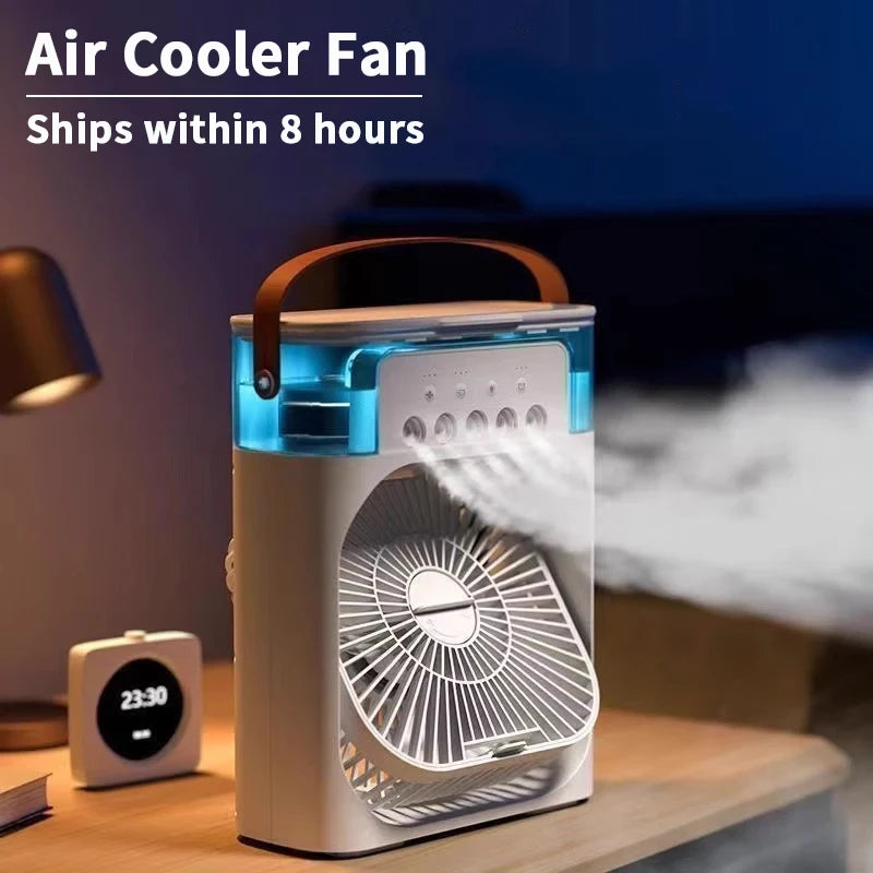 Mini Aire Acondicionado Portátil USB y Ventilador Humidificador de Escritorio