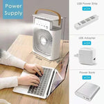 Mini Aire Acondicionado Portátil USB y Ventilador Humidificador de Escritorio