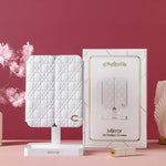 Espejo de Maquillaje con Luz LED y Tres Pliegues | Espejo Plegable de Escritorio
