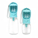 Botella de Agua y Comedero Portátil 2 en 1 para Perros - Dispensador Antiderrames con Compartimento para Comida