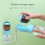Botella de Agua y Comedero Portátil 2 en 1 para Perros - Dispensador Antiderrames con Compartimento para Comida