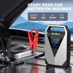 Arrancador de Batería para Coche 1500A con Compresor de Aire 150 PSI y Pantalla LCD