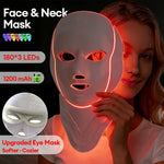 Máscara Facial y de Cuello LED Inalámbrica - Dispositivo de Fototerapia para Rejuvenecimiento y Cuidado de la Piel