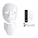 Máscara Facial y de Cuello LED Inalámbrica - Dispositivo de Fototerapia para Rejuvenecimiento y Cuidado de la Piel