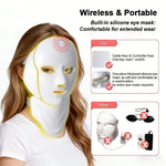 Máscara Facial y de Cuello LED Inalámbrica - Dispositivo de Fototerapia para Rejuvenecimiento y Cuidado de la Piel