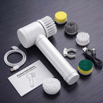 Cepillo de Limpieza Eléctrico Giratorio e Inalámbrico con Mango Extensible y Pantalla LED
