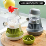 Cepillo Fregaplatos Ergonómico con Dosificador de Jabón y Base de Escurrimiento