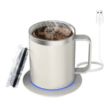 Taza Inteligente Autocalentable con Base USB y Tapa