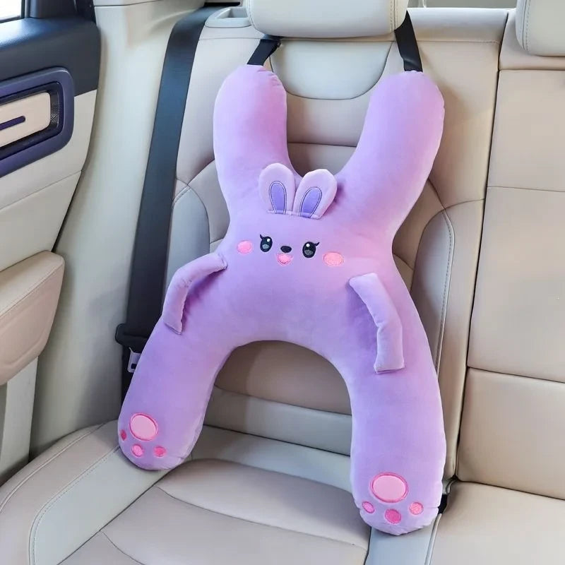 Almohada de Viaje Infantil en Forma de H para Coche - Diseño de Animalitos