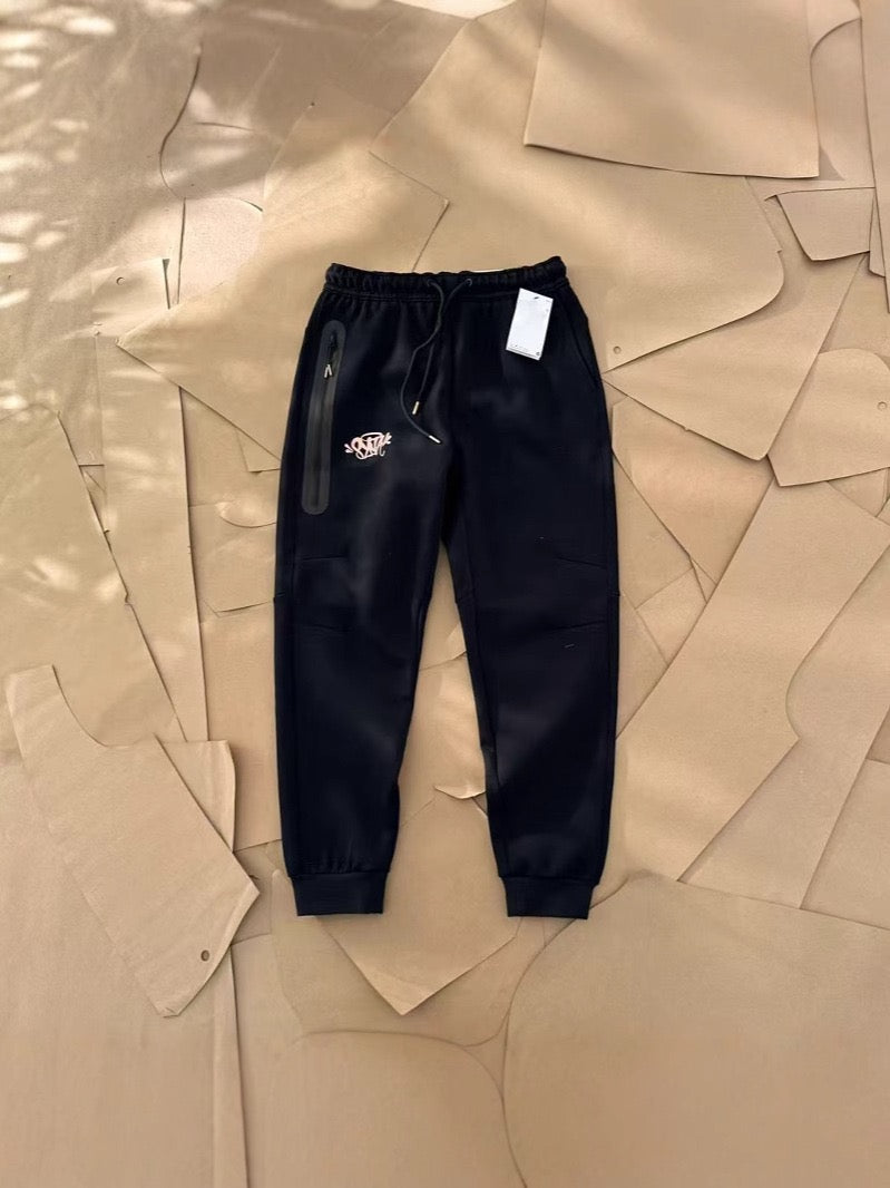 Chándal Completo de Algodón Negro - Sudadera con Capucha y Pantalón"