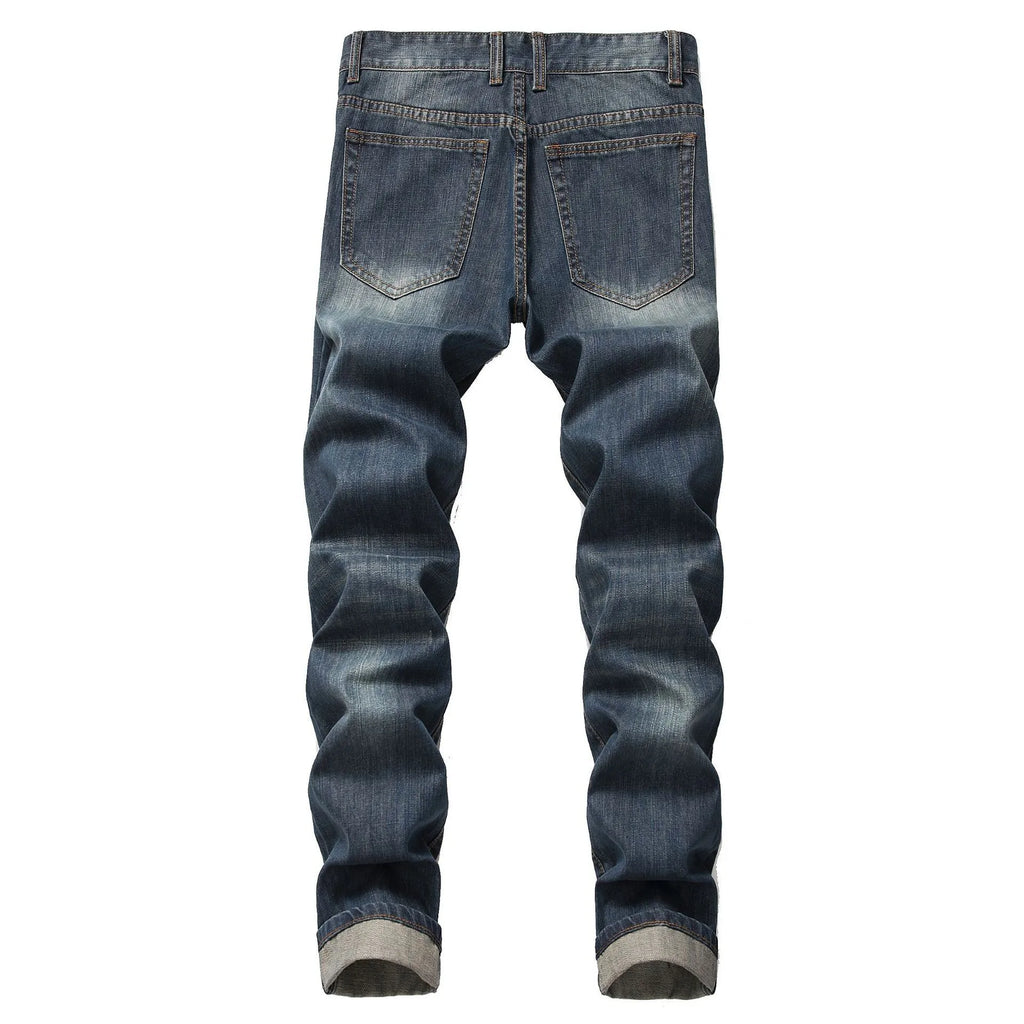 Pantalones Vaqueros Slim Fit con Roturas Estilo Streetwear