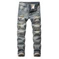 Pantalones Vaqueros Slim Fit con Roturas Estilo Streetwear
