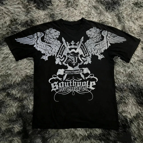 Camiseta Oversized Estilo Y2K Gothic - Unisex Algodón Premium