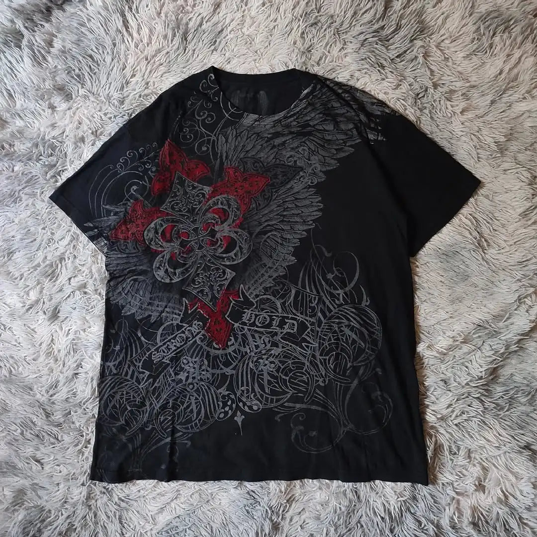 Camiseta Estilo Gótico Grunge Y2K – Estampado 3D Urbano con Calaveras y Cruces