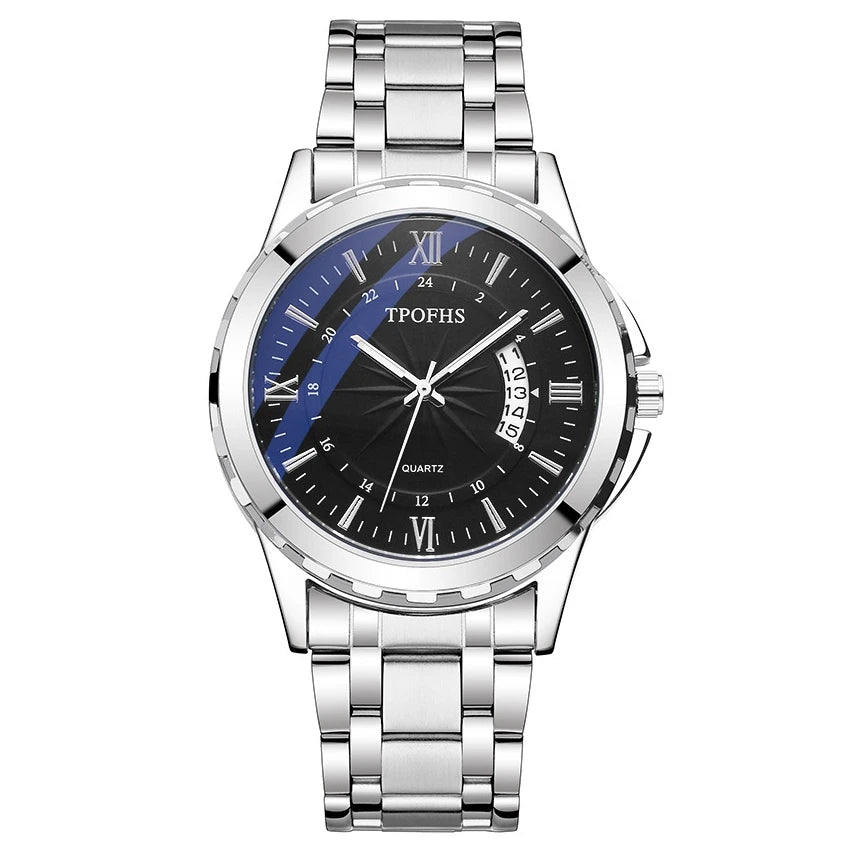 Reloj de Cuarzo de Lujo para Hombre con Correa de Acero Inoxidable y Estilo Elegante