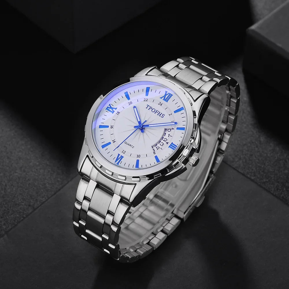 Reloj de Cuarzo de Lujo para Hombre con Correa de Acero Inoxidable y Estilo Elegante