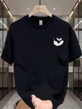 Camiseta Hombre 100% Algodón Casual - Estampado Pluma, Ajuste Holgado, Transpirable