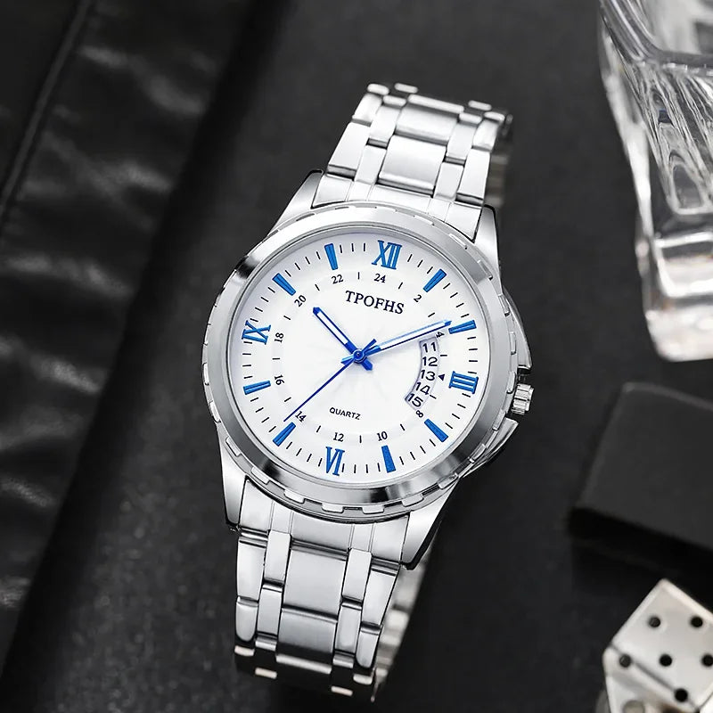 Reloj de Cuarzo de Lujo para Hombre con Correa de Acero Inoxidable y Estilo Elegante