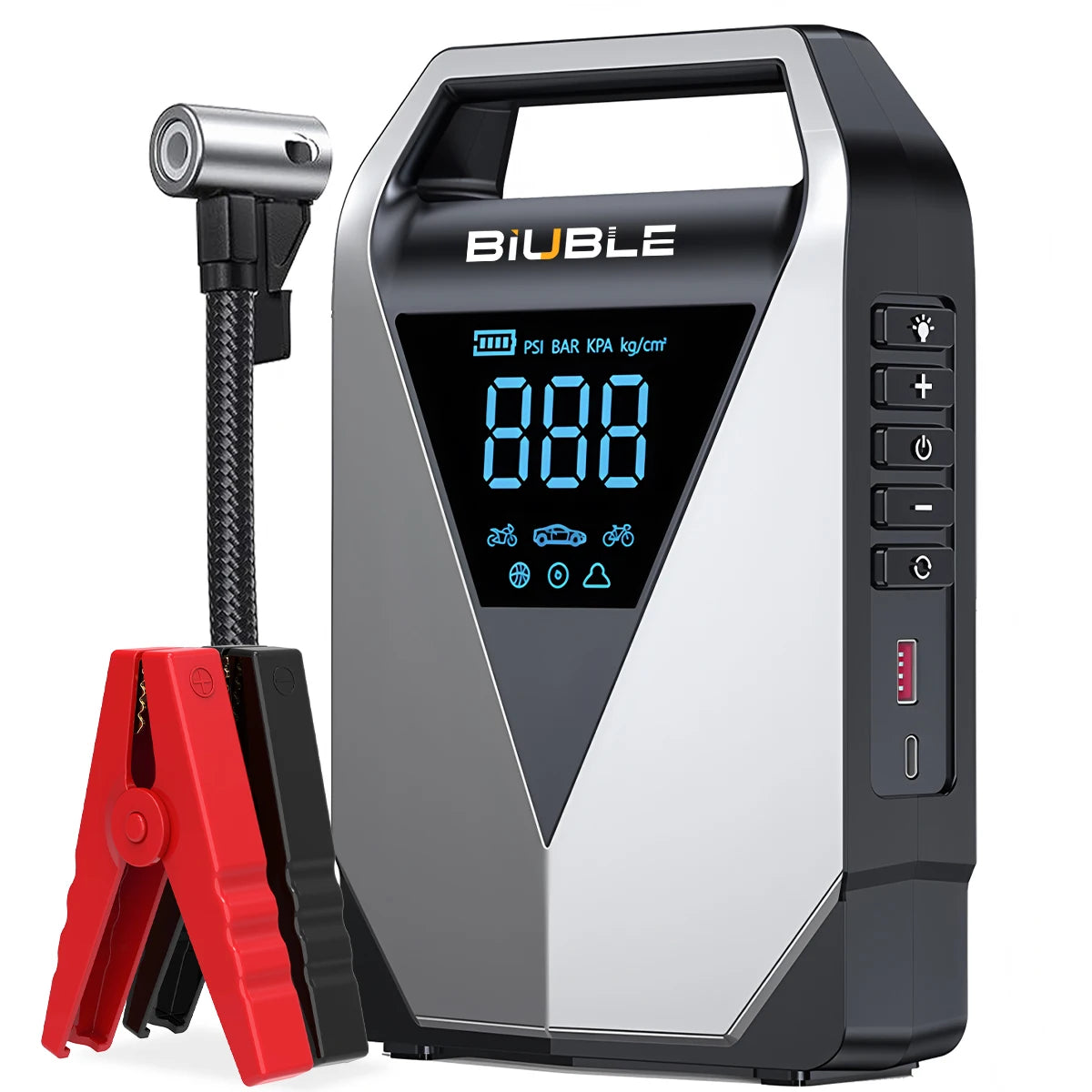 Arrancador de Batería para Coche 1500A con Compresor de Aire 150 PSI y Pantalla LCD