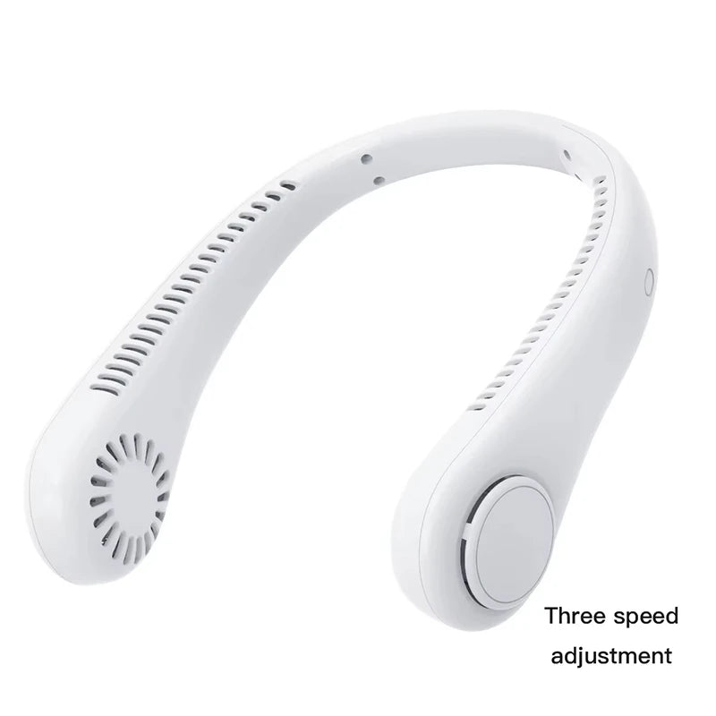 Ventilador de Cuello Portátil Sin Aspas con Pantalla Digital y USB Recargable
