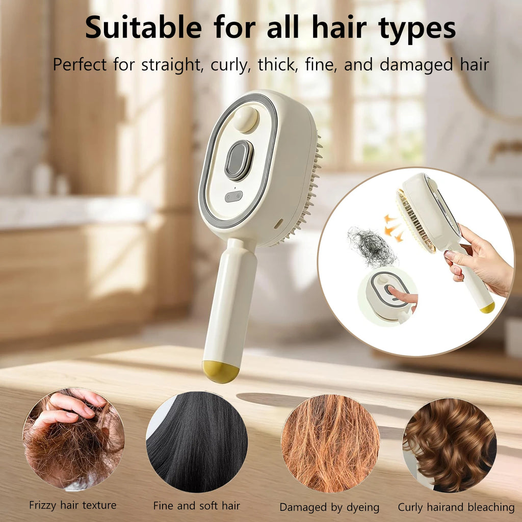 Cepillo de Vapor Eléctrico Recargable: Adiós al Frizz y Desenredado Perfecto