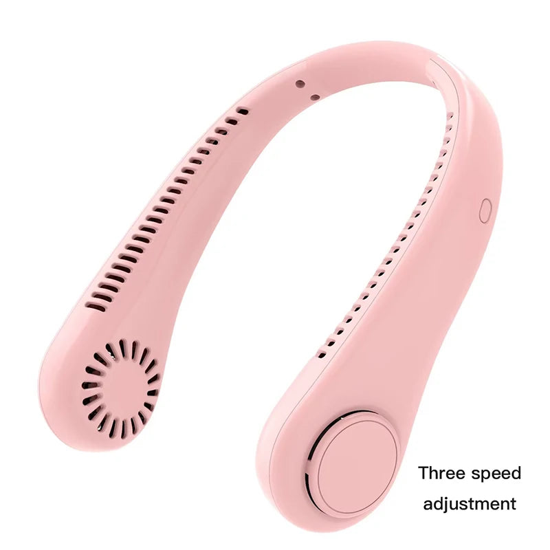 Ventilador de Cuello Portátil Sin Aspas con Pantalla Digital y USB Recargable