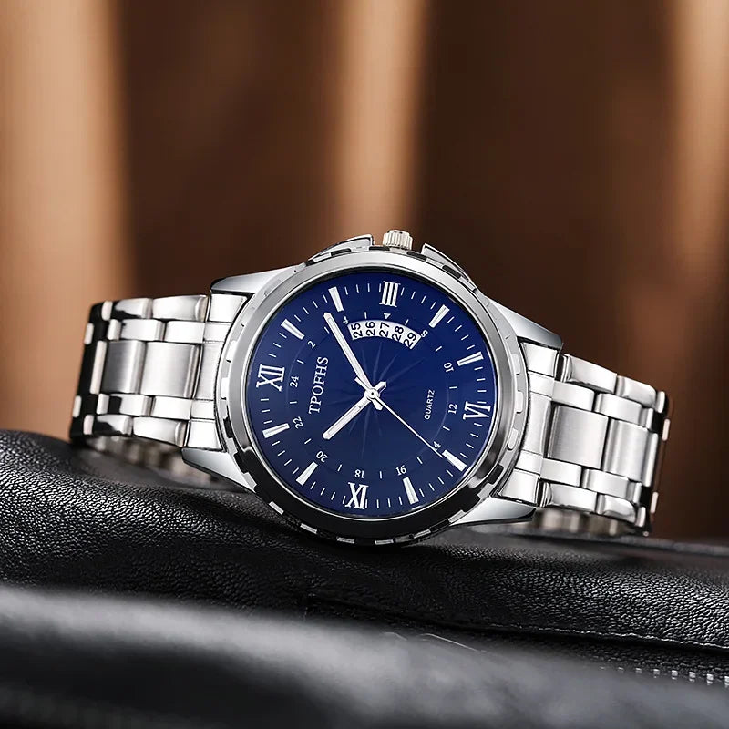 Reloj de Cuarzo de Lujo para Hombre con Correa de Acero Inoxidable y Estilo Elegante