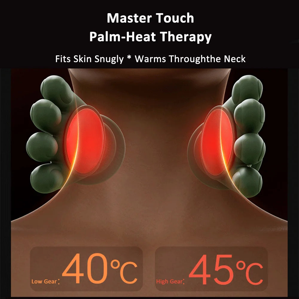 Masajeador Biónico Eléctrico de Cuello, Hombros y Cervicales con Calor y 3 Niveles