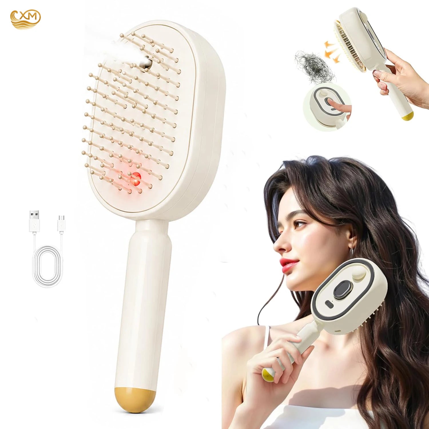 Cepillo de Vapor Eléctrico Recargable: Adiós al Frizz y Desenredado Perfecto
