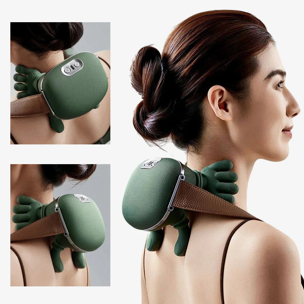 Masajeador Biónico Eléctrico de Cuello, Hombros y Cervicales con Calor y 3 Niveles