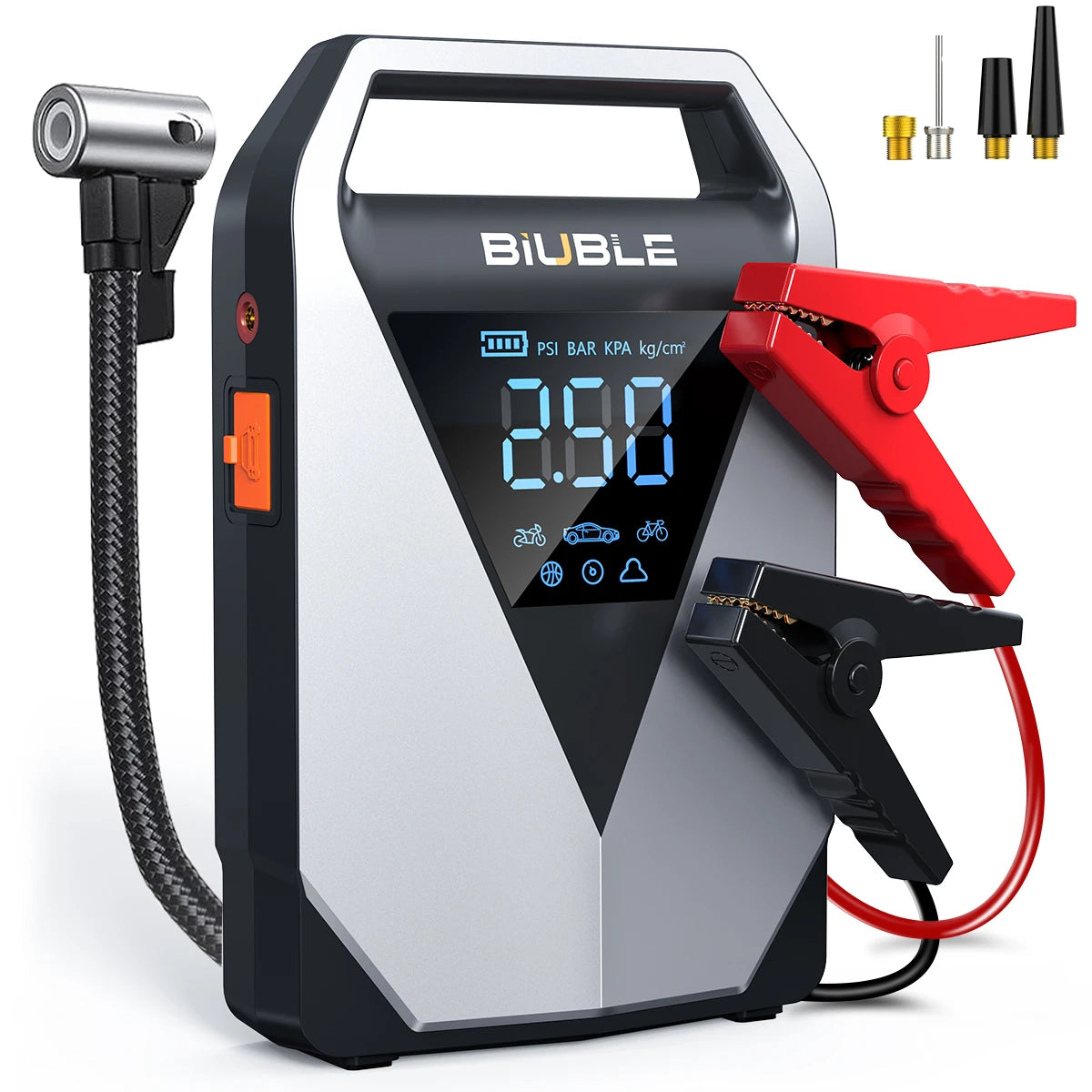 Arrancador de Batería para Coche 1500A con Compresor de Aire 150 PSI y Pantalla LCD