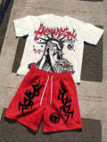 Conjunto Urbano de Camiseta y Shorts para Hombre – Estilo Hip-Hop Streetwear