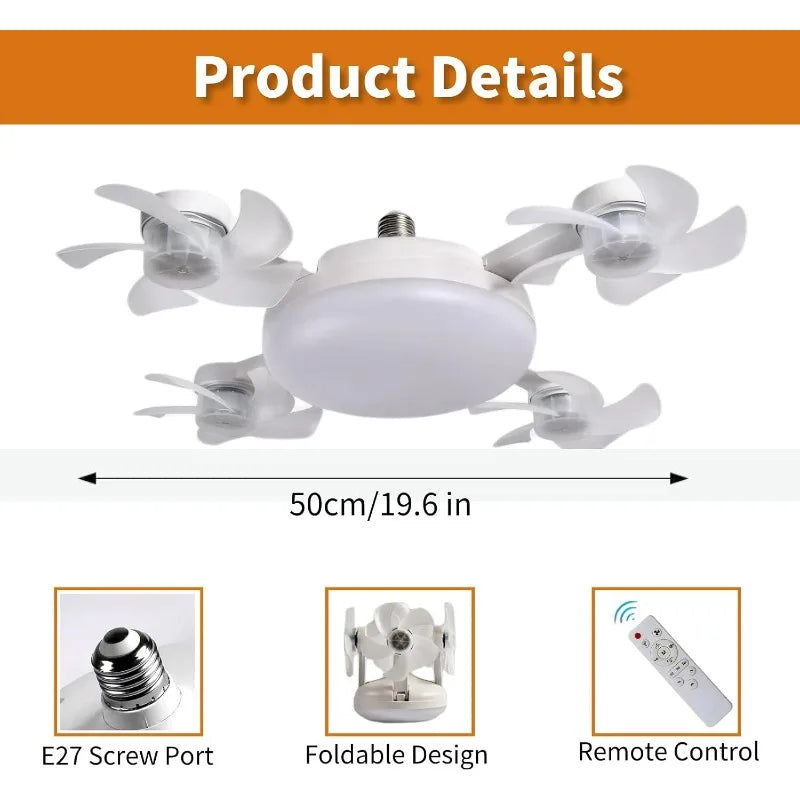 Ventilador de Techo LED con Mando a Distancia | Silencioso y 3 Velocidades