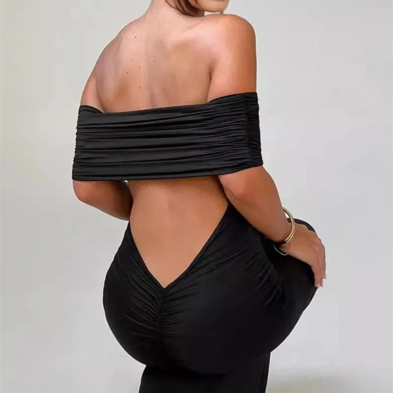 Vestido Largo Elegante Sin Tirantes y Espalda Descubierta – Estilo Tubo de Fiesta