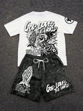 Conjunto Streetwear "God Loves" – Camiseta y Shorts de Verano