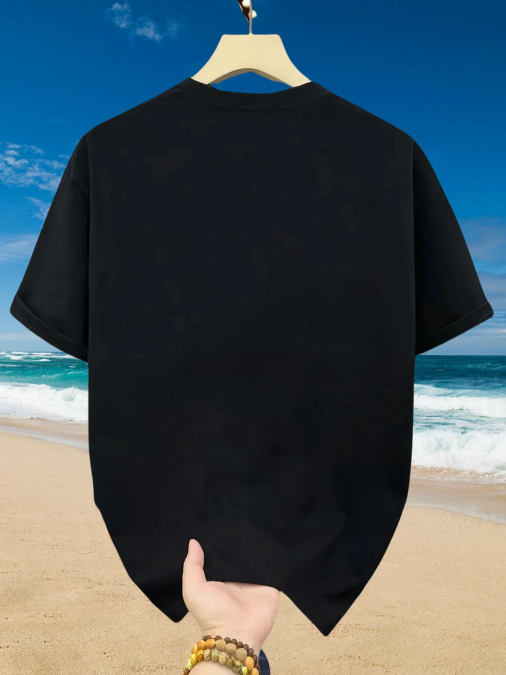Camiseta Hombre 100% Algodón Casual - Estampado Pluma, Ajuste Holgado, Transpirable