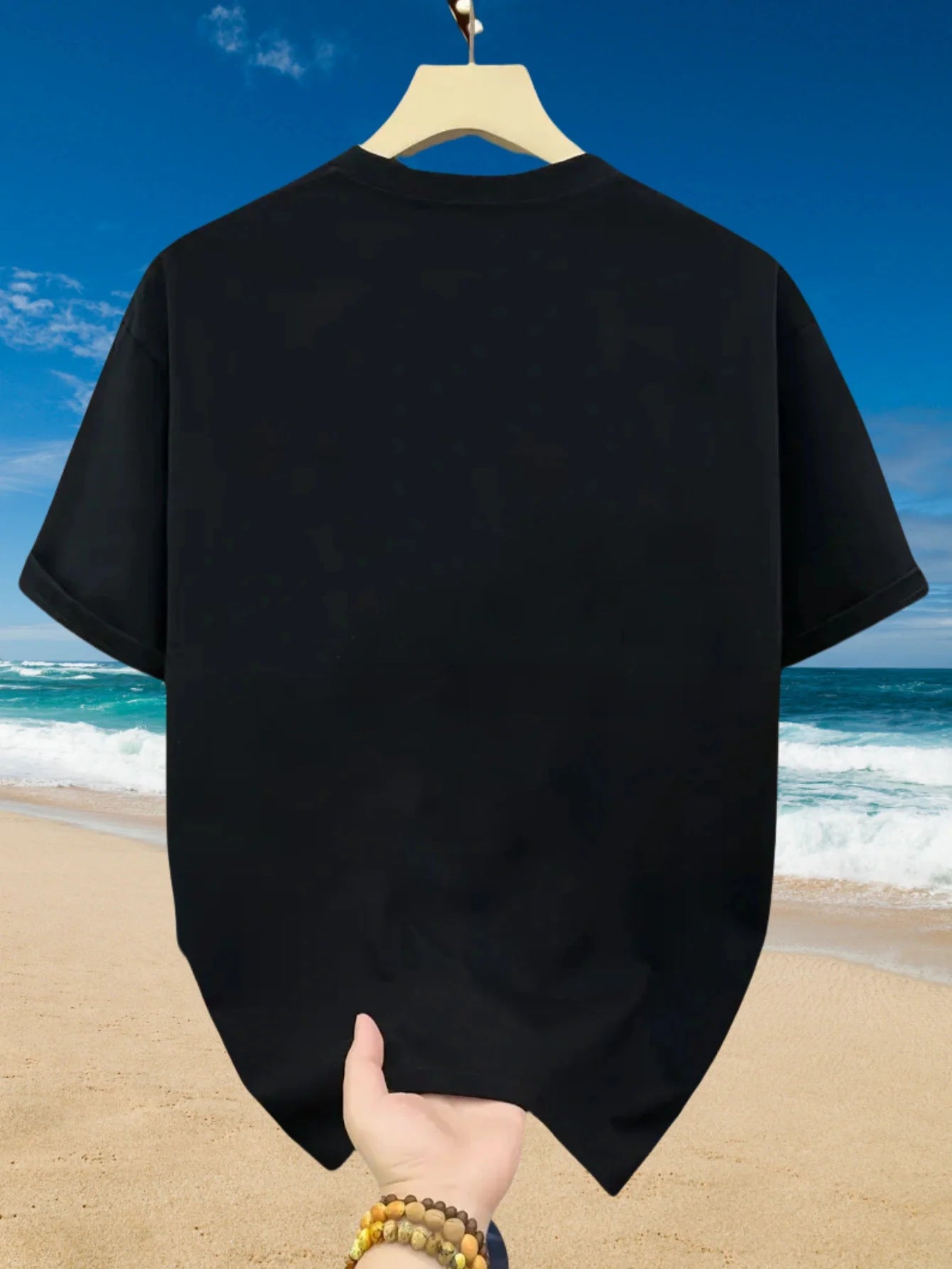 Camiseta Hombre 100% Algodón Casual - Estampado Pluma, Ajuste Holgado, Transpirable