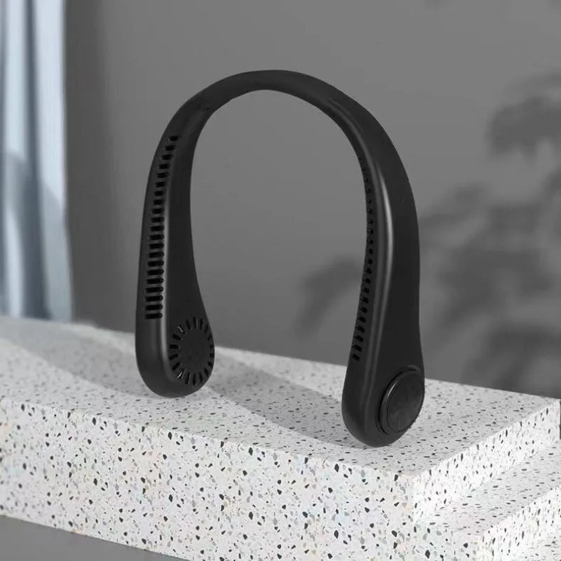 Ventilador de Cuello Portátil Sin Aspas con Pantalla Digital y USB Recargable