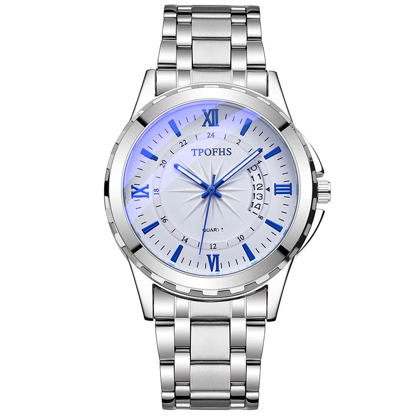 Reloj de Cuarzo de Lujo para Hombre con Correa de Acero Inoxidable y Estilo Elegante