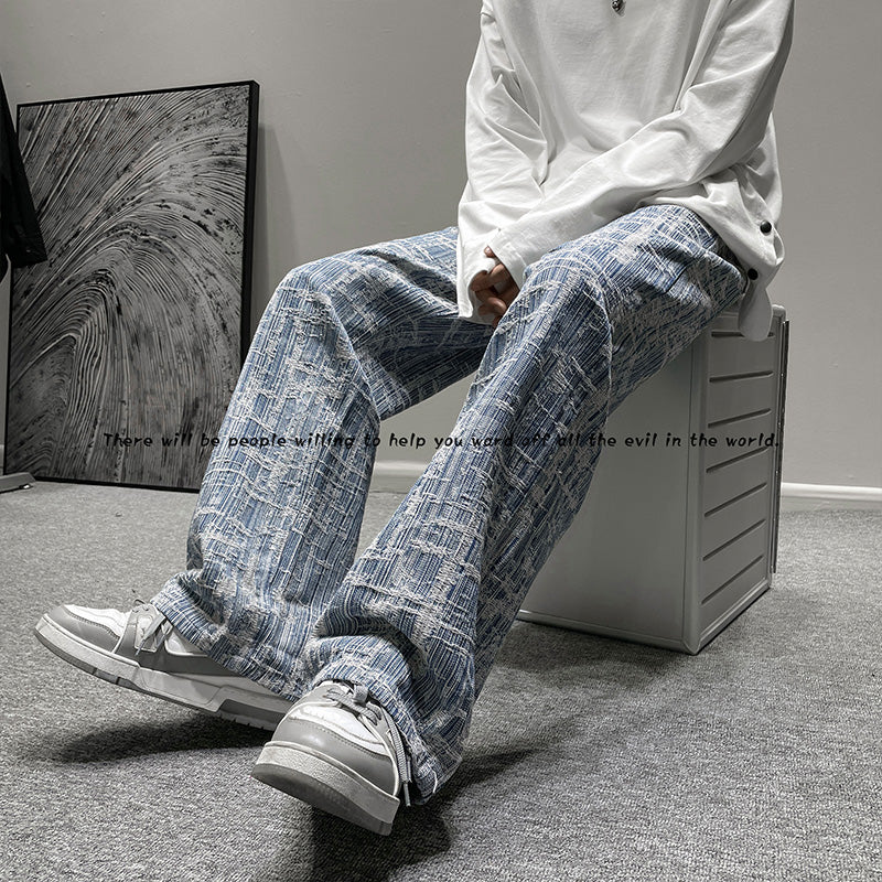 Jeans Anchos Bordados de Estilo Hip-Hop para Hombres
