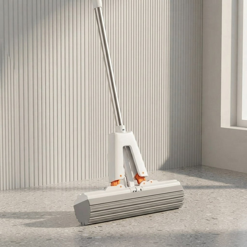 Mopa Plana de Esponja Autolimpiable con Mango Extensible y Cabezales de Repuesto.