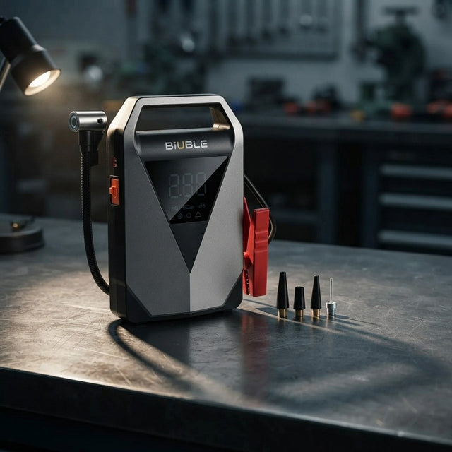 Arrancador de Batería para Coche 1500A con Compresor de Aire 150 PSI y Pantalla LCD