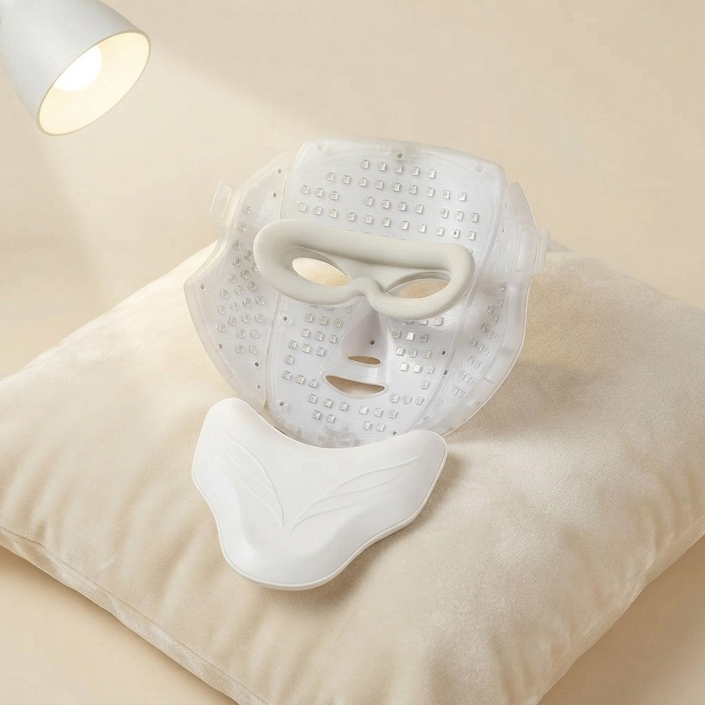 Máscara Facial y de Cuello LED Inalámbrica - Dispositivo de Fototerapia para Rejuvenecimiento y Cuidado de la Piel