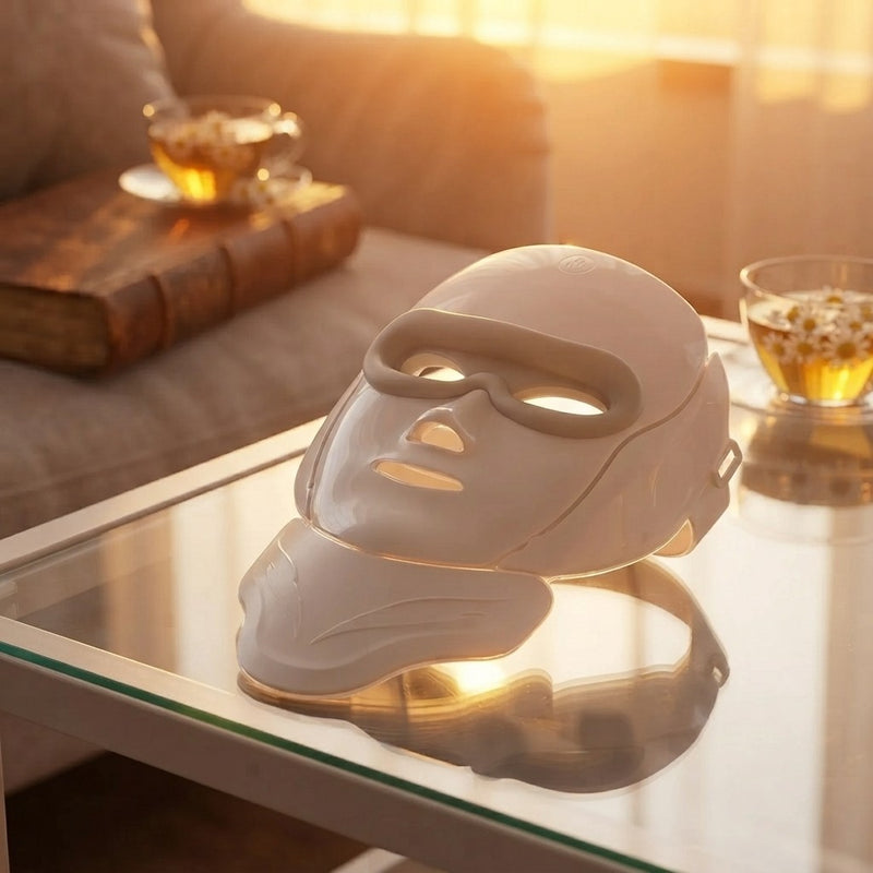 Máscara Facial y de Cuello LED Inalámbrica - Dispositivo de Fototerapia para Rejuvenecimiento y Cuidado de la Piel