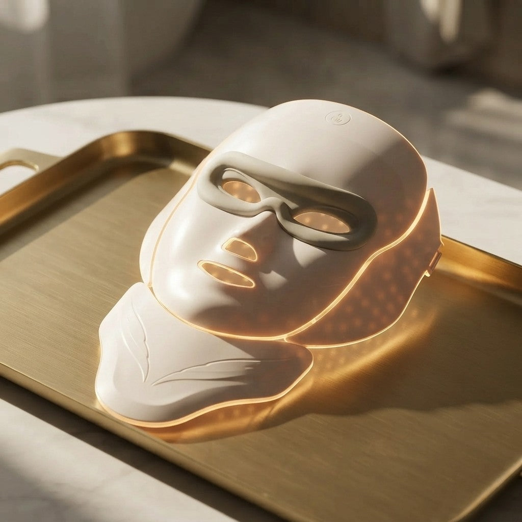 Máscara Facial y de Cuello LED Inalámbrica - Dispositivo de Fototerapia para Rejuvenecimiento y Cuidado de la Piel
