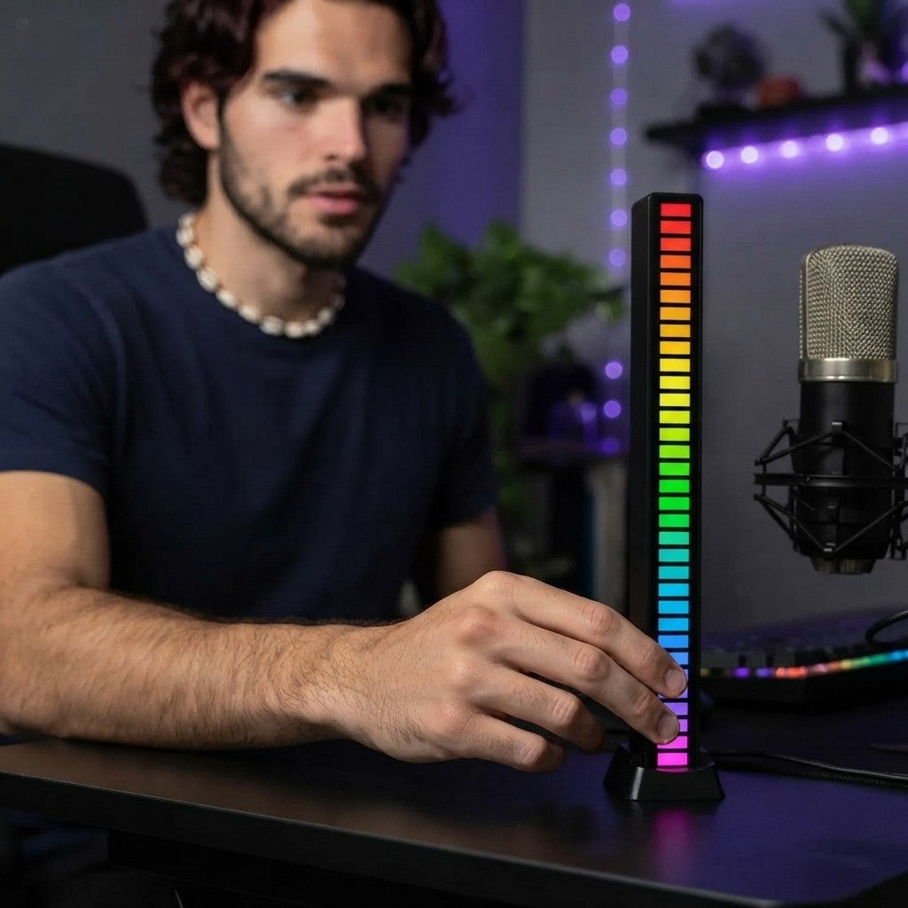 Barra de Luz LED RGB Rítmica Ambiental para Escritorio y Gaming