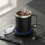 Taza Inteligente Autocalentable con Base USB y Tapa
