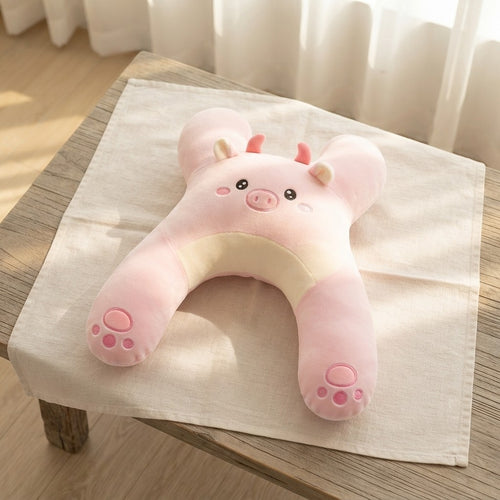 Almohada de Viaje Infantil en Forma de H para Coche - Diseño de Animalitos