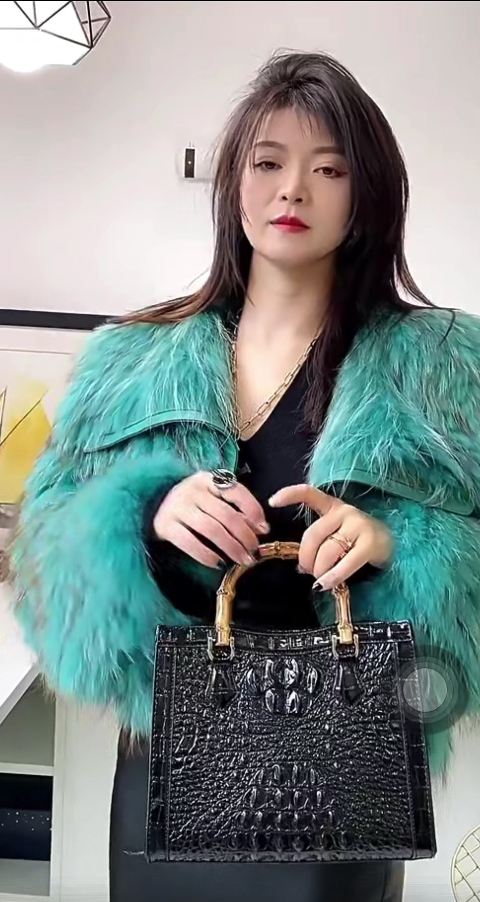 Bolso de mano con asa de bambú verde para mujer, bolso de hombro de diseño vintage con herrajes dorados, elegante bolso con asa superior para fiesta